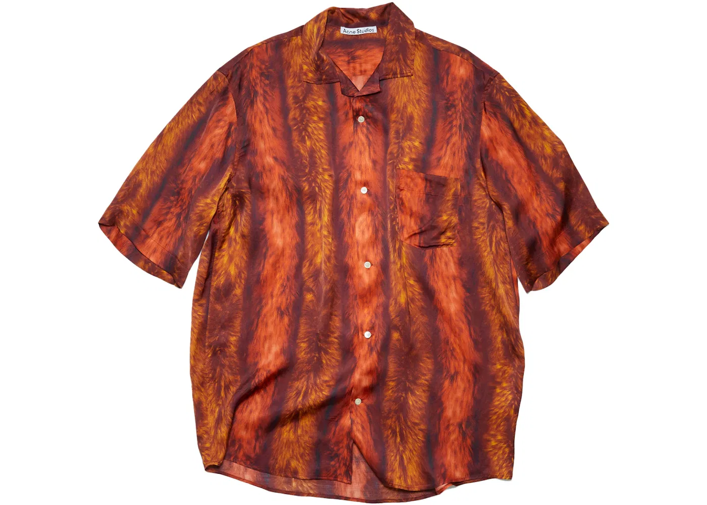 Мужская рубашка с принтом Fur Print Acne Studios, Red