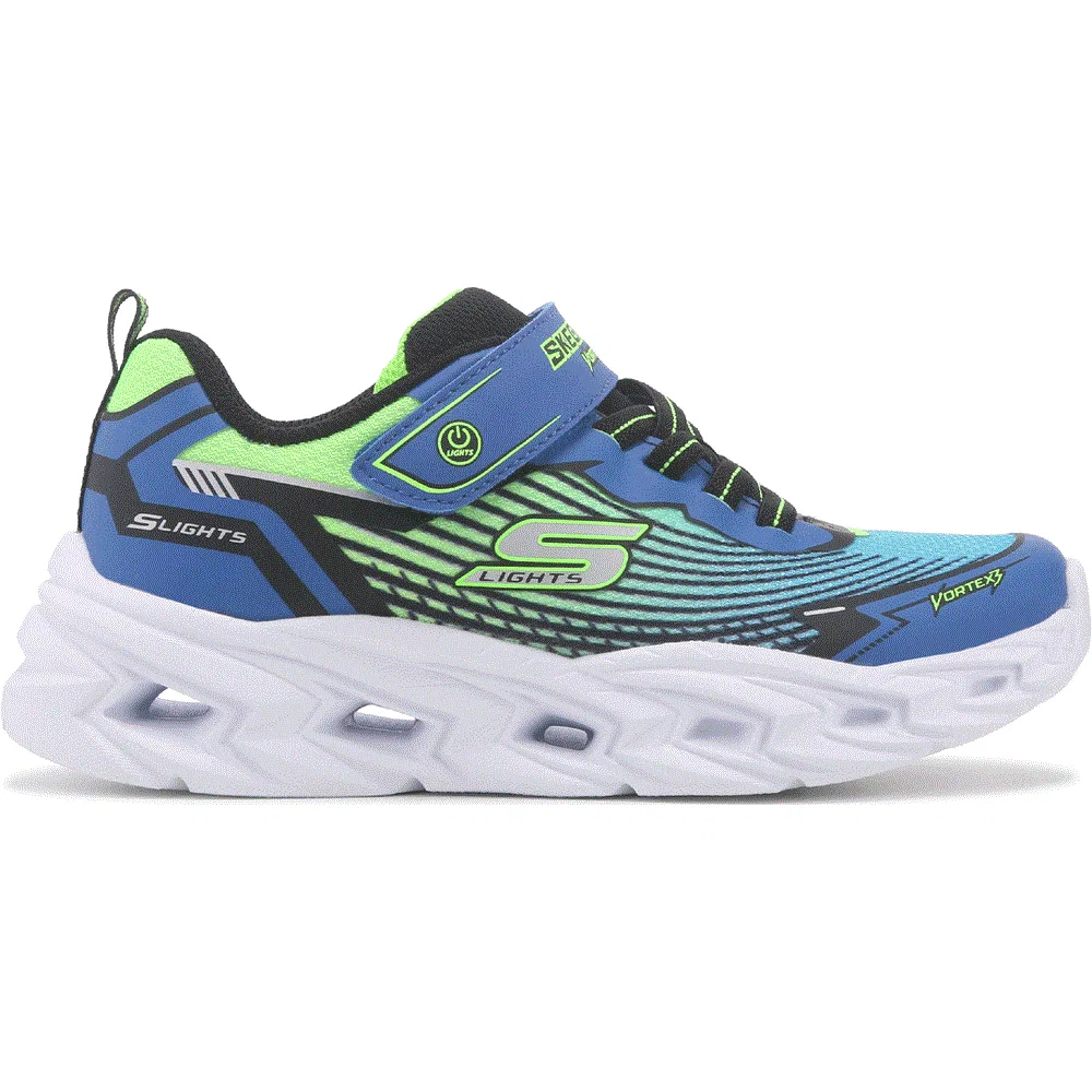 Детские кроссовки с подсветкой Vortex Skechers, Black/Blue/Lime — фото 2