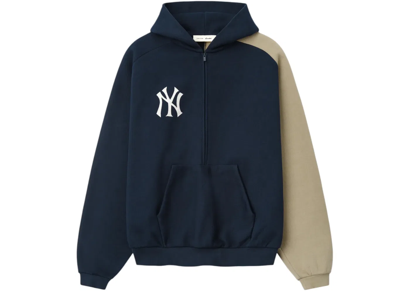 Мужская спортивная худи Fear of God с рукавом реглан и полузастежкой-молнией, Yankees
