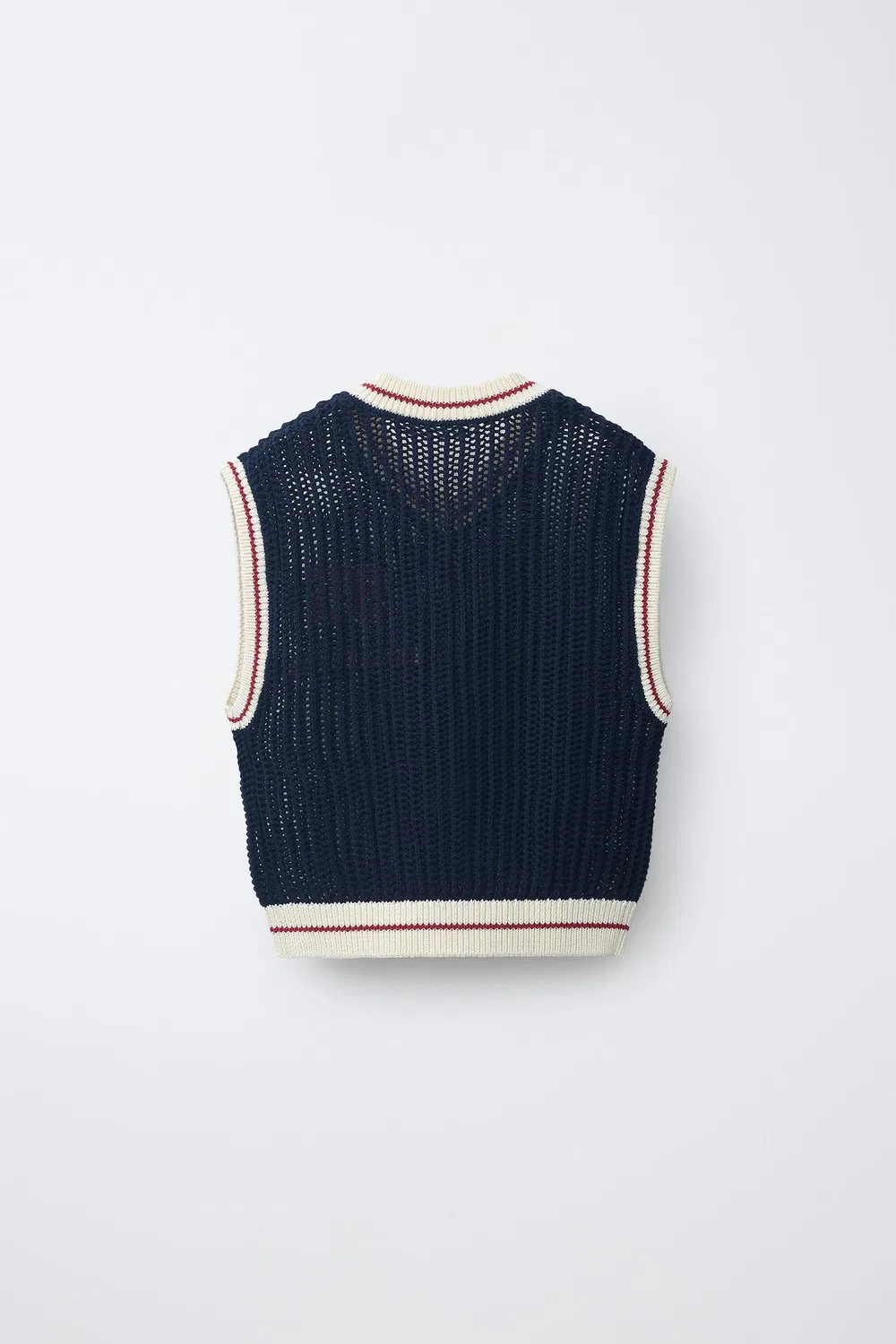 Вязаный жилет для университетской футбольной команды ZARA, Navy Blue — фото 2