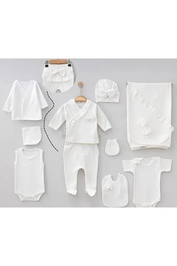 Детский комплект для новорожденных для девочек хлопковый Bys Baby Fashion, Ecru — фото 2
