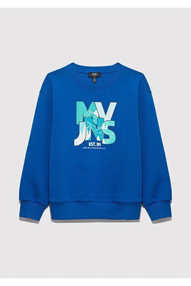 Детские свитшот с принтом Mvjns Mavi, Blue — фото 4