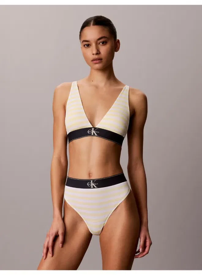 Бюстгальтер треугольный с логотипом Calvin Klein, желтый — фото 4