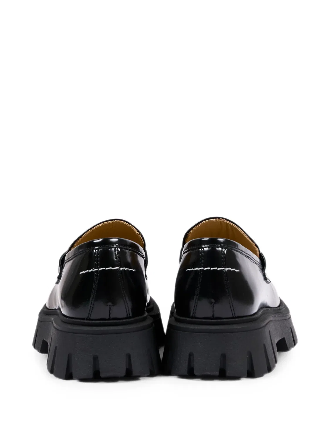 Лоферы черные кожаные MM6 Maison Margiela, черный — фото 2