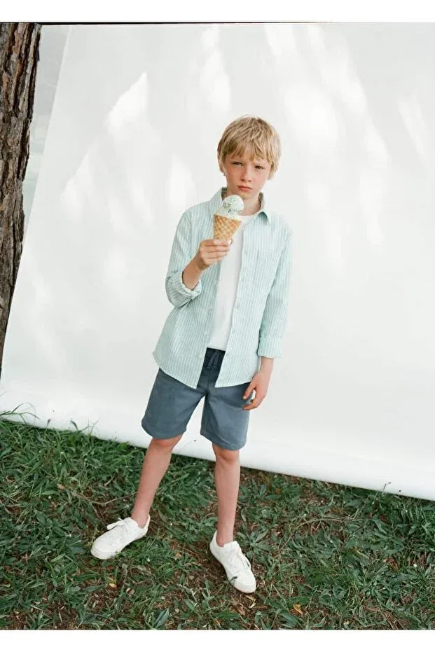 Детские кроссовки для мальчиков на шнуровке Mango Kids, White — фото 4