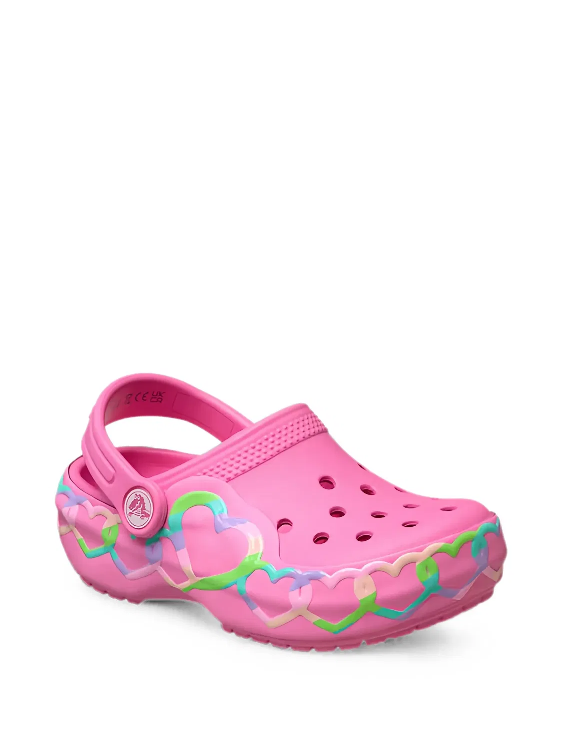Клоги Classic Heart Lights Crocs Kids, розовый