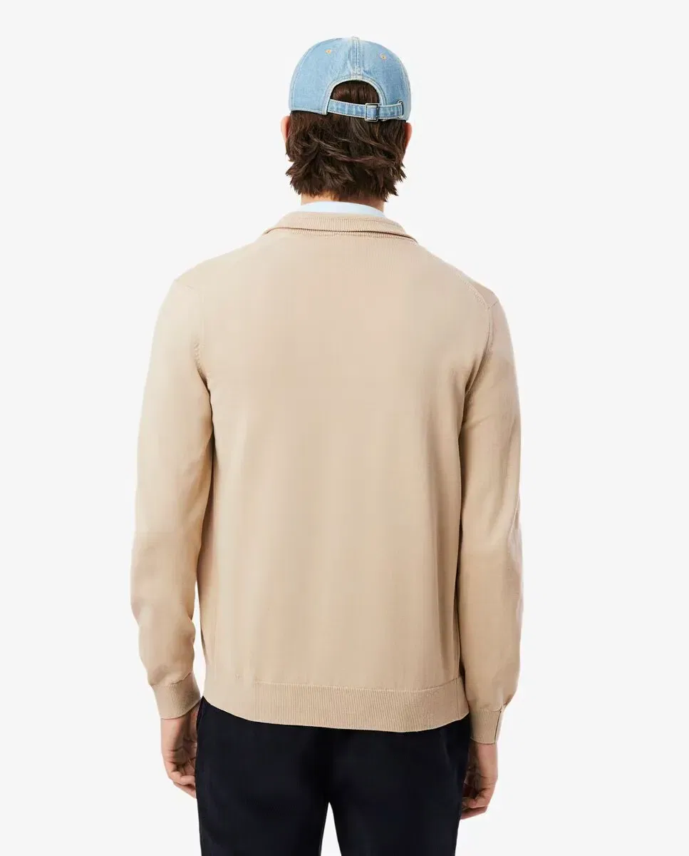Мужской джемпер с высоким воротником на молнии Lacoste, Beige — фото 2