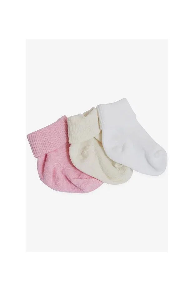 Детские носки для новорожденных хлопковые 3-комплект Basics Dumledo, Pink — фото 2