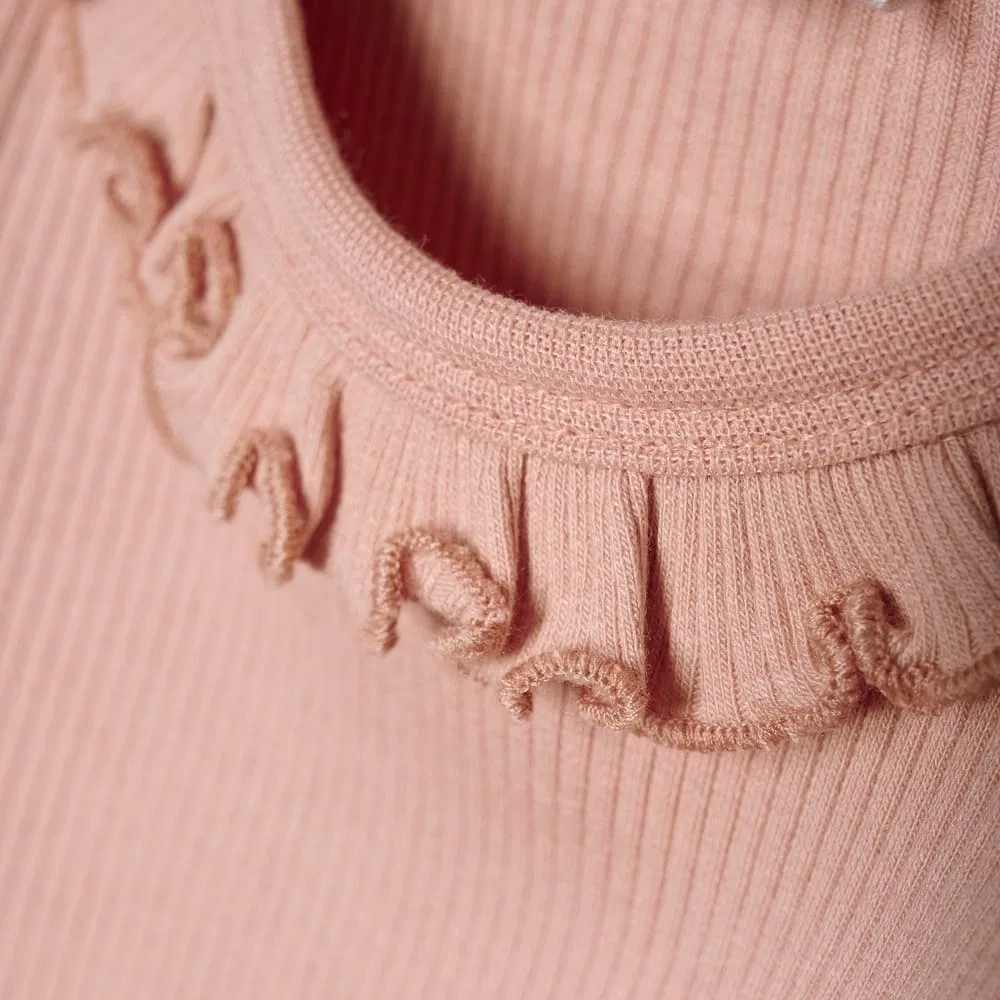 Боди с длинным рукавом Body LS Rib Minymo, розовый — фото 3