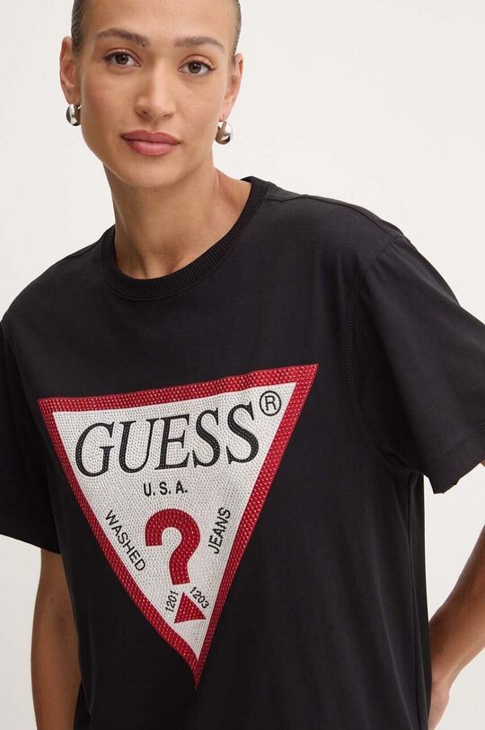 

Хлопковая футболка SHINY Guess, черный