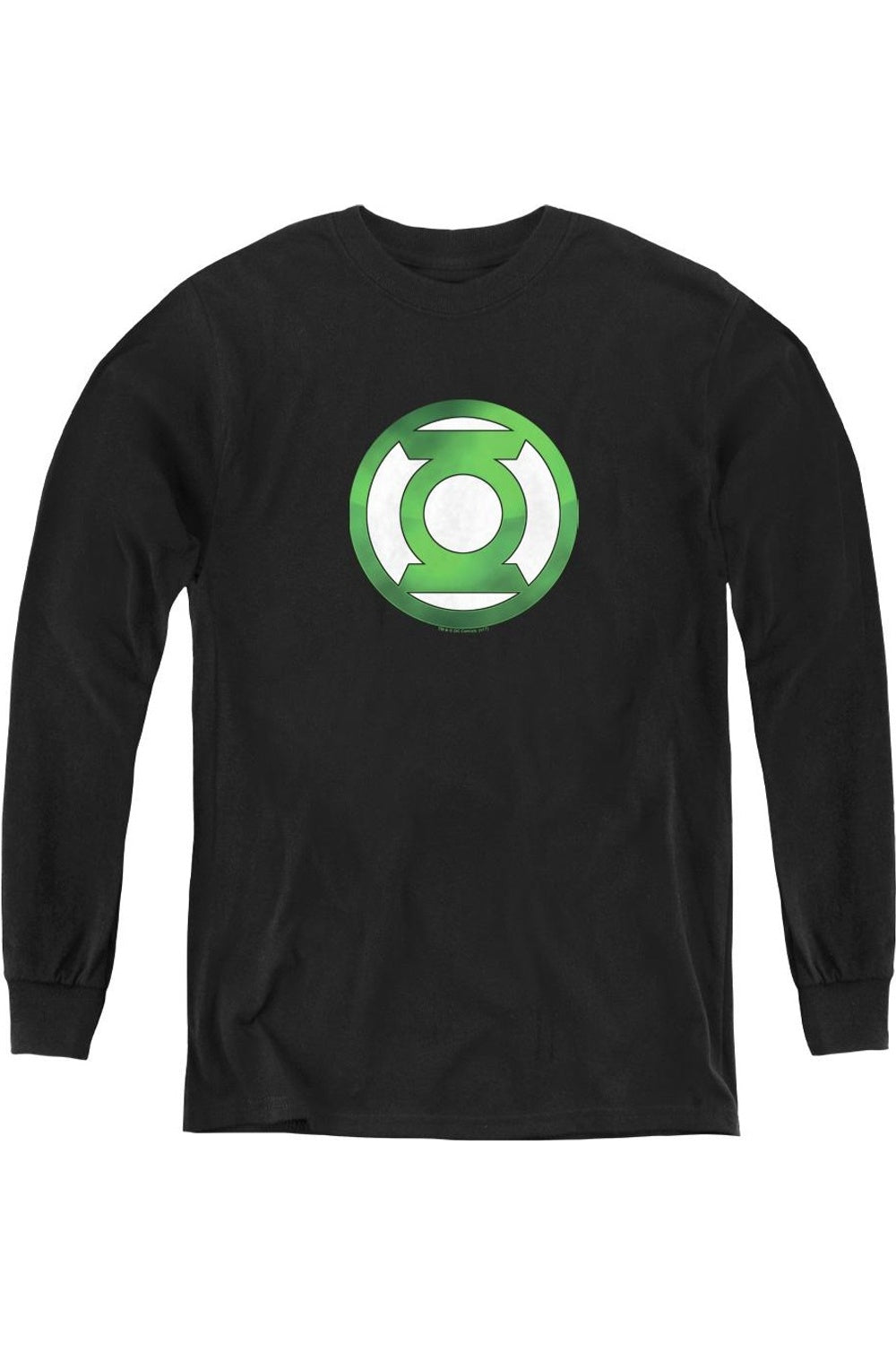 

Футболка с длинным рукавом Green Lantern с хромированным логотипом для детей Gildan