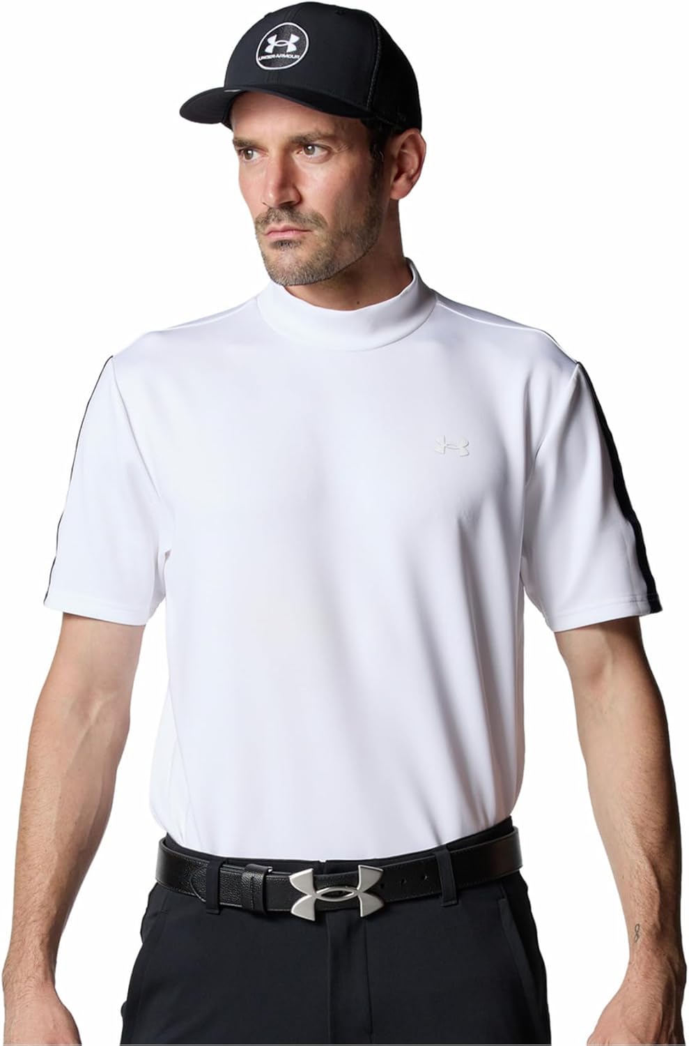 

Футболка Under Armour UA Drive Armour Knit с высоким воротником, белый/темно-синий