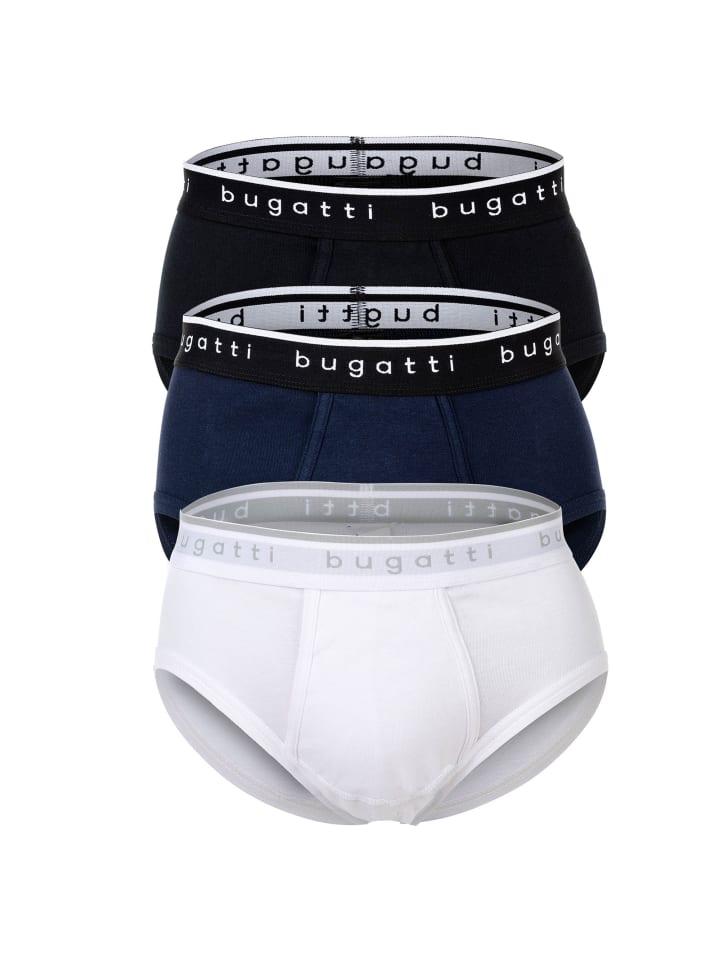 

Трусы Bugatti Slip 3er Pack, цвет Weiß/Schwarz/Blau