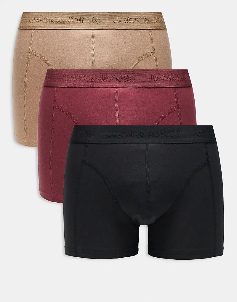 

Комплект из 3 пар трусов-боксеров Jack & Jones черного и красного цветов