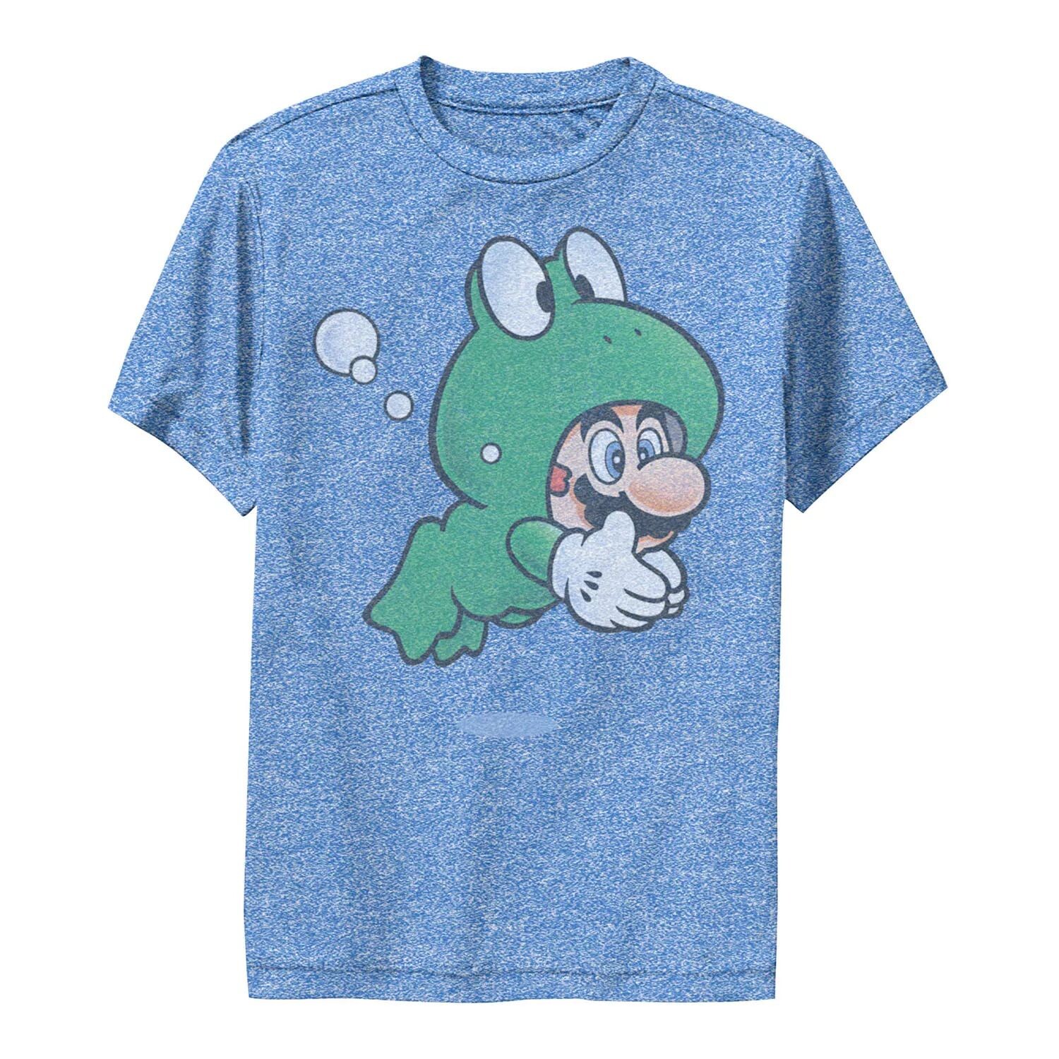 

Футболка с выцветшим портретом Super Mario Frog для мальчиков 8–20 лет Licensed Character