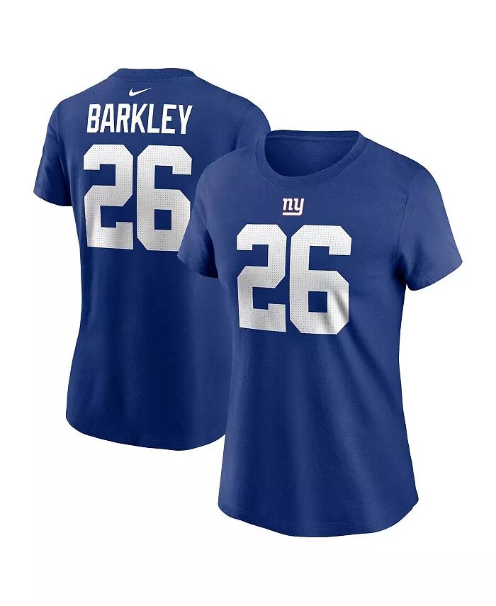 

Женская футболка Saquon Barkley Royal New York Giants с именем и номером игрока Nike