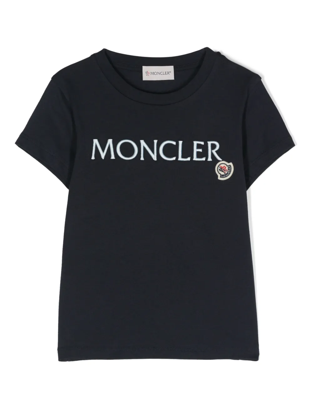 

Футболка с вышитым логотипом Moncler Enfant, синий