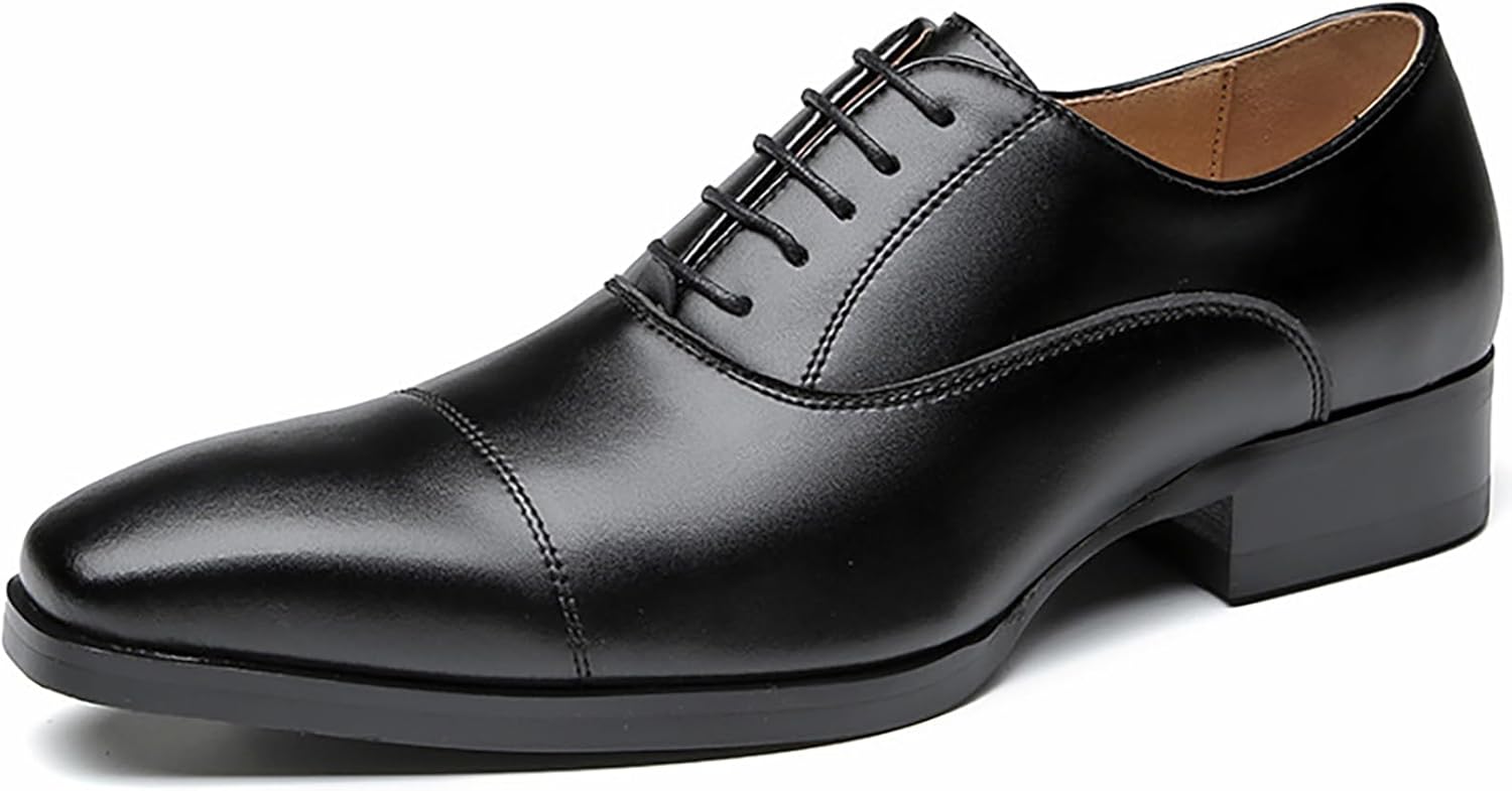 

Мужские дерби на шнуровке, деловые кожаные туфли с заостренным носком, оксфорды для офиса, черные, размер 44 Qaxzesa