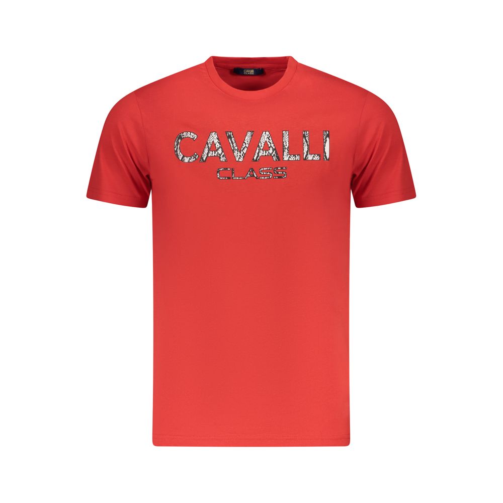 

Красная хлопковая мужская футболка Cavalli Class