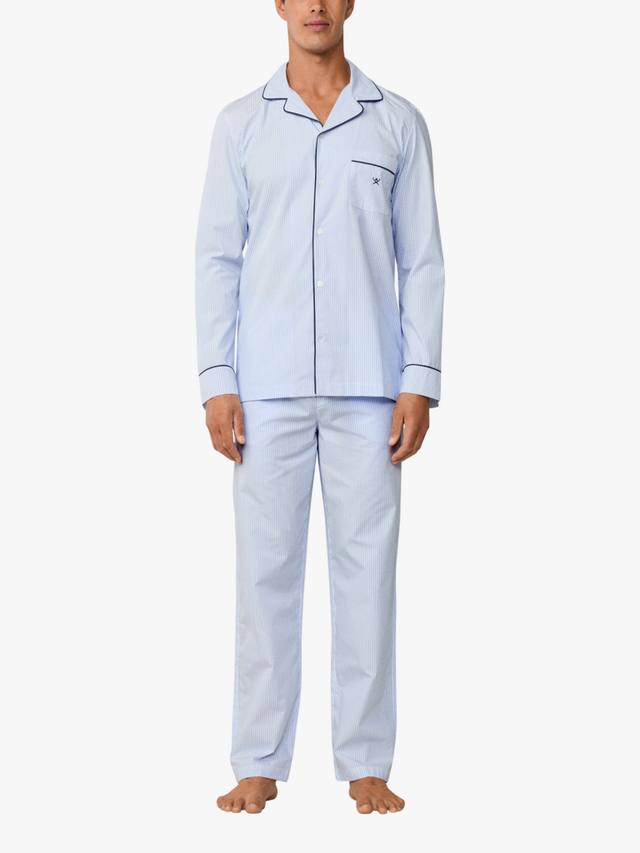 

Хлопковый пижамный комплект в полоску Hackett London, Sky Blue