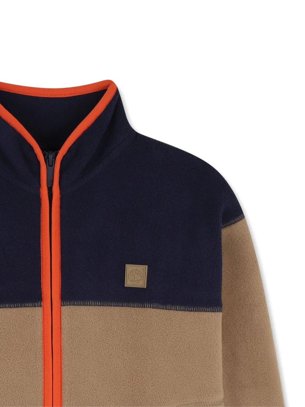 Флисовая толстовка с цветными блоками Timberland Kids, коричневый — фото 3