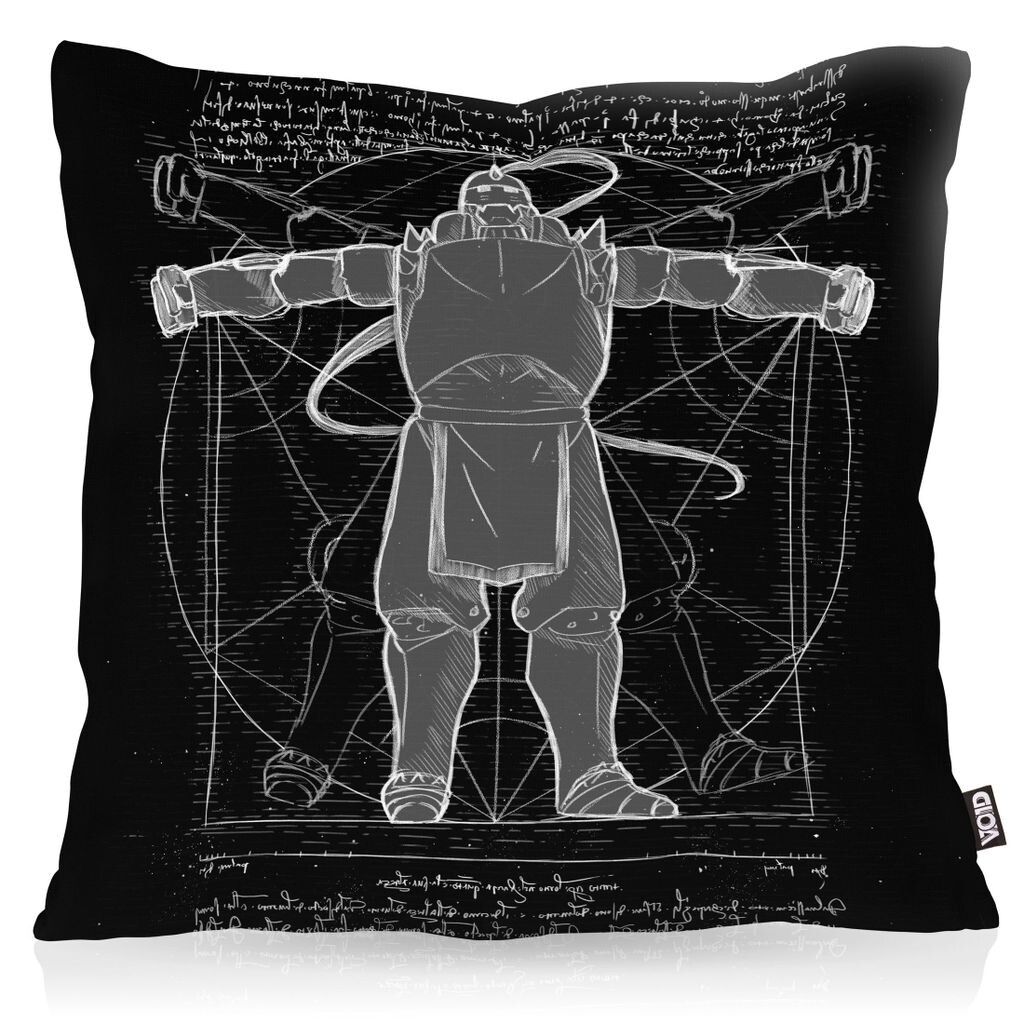 

VOID Vitruvian Alfred чехол для подушки из полиэстера водонепроницаемый уличный алхимик аниме манга Япония полностью металлический, размер подушки: 80 x 80 см, цвет подушки: черный