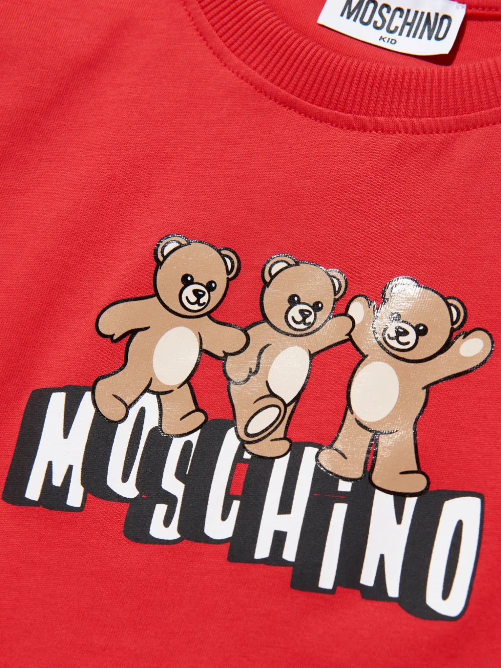 Футболка с принтом "Тедди" Moschino Kids, красный — фото 4