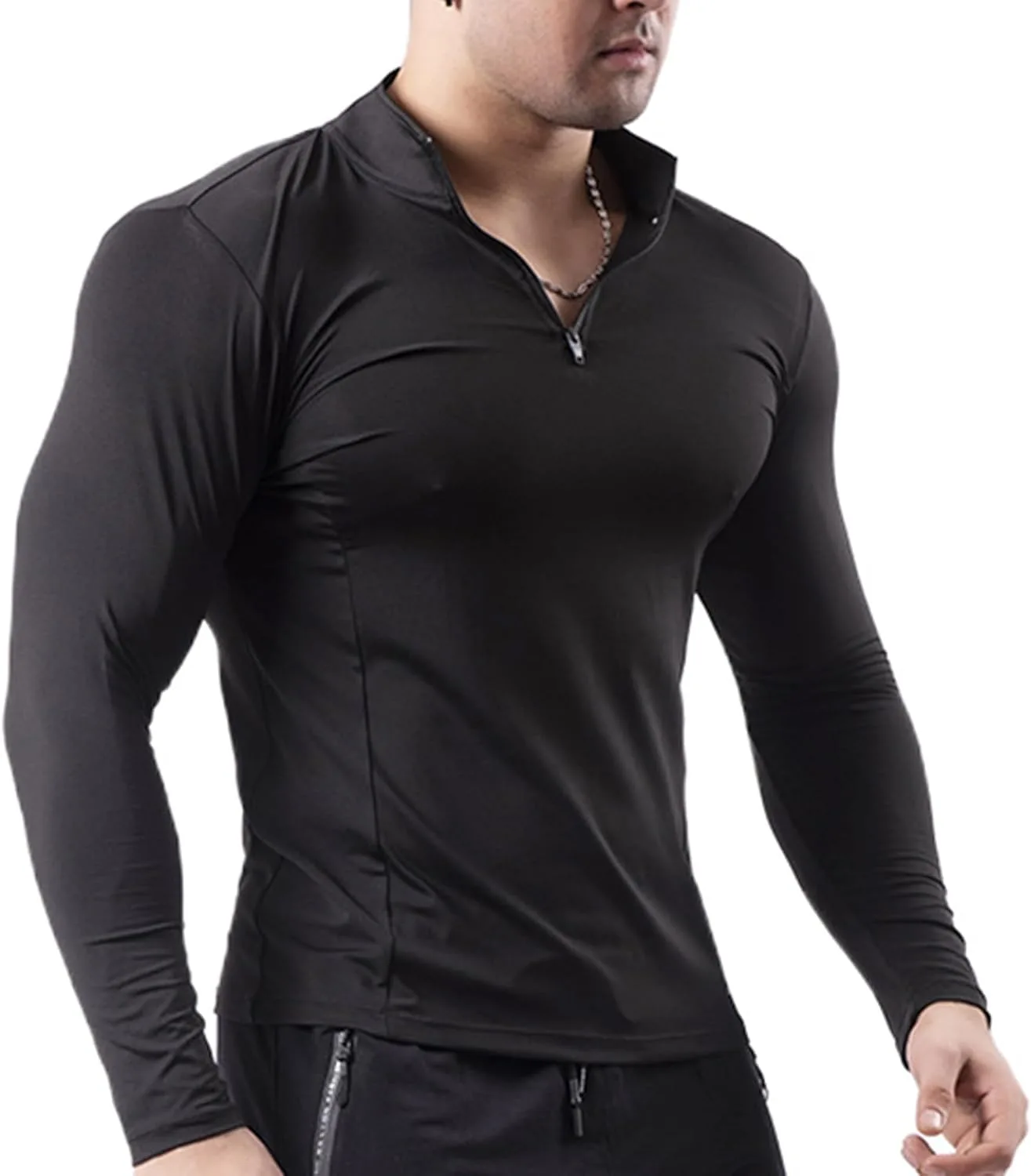 

Мужская спортивная футболка Tight-Fitting High-Neck для фитнеса Bestgift