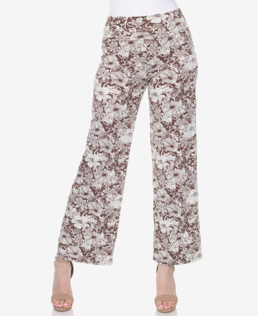 

Женские брюки-палаццо с цветочным принтом и широкими штанинами White Mark, Brown