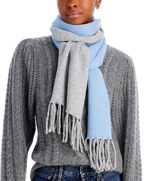 

Двусторонний кашемировый шарф, 100% эксклюзив C by Bloomingdale's Cashmere, цвет Blue