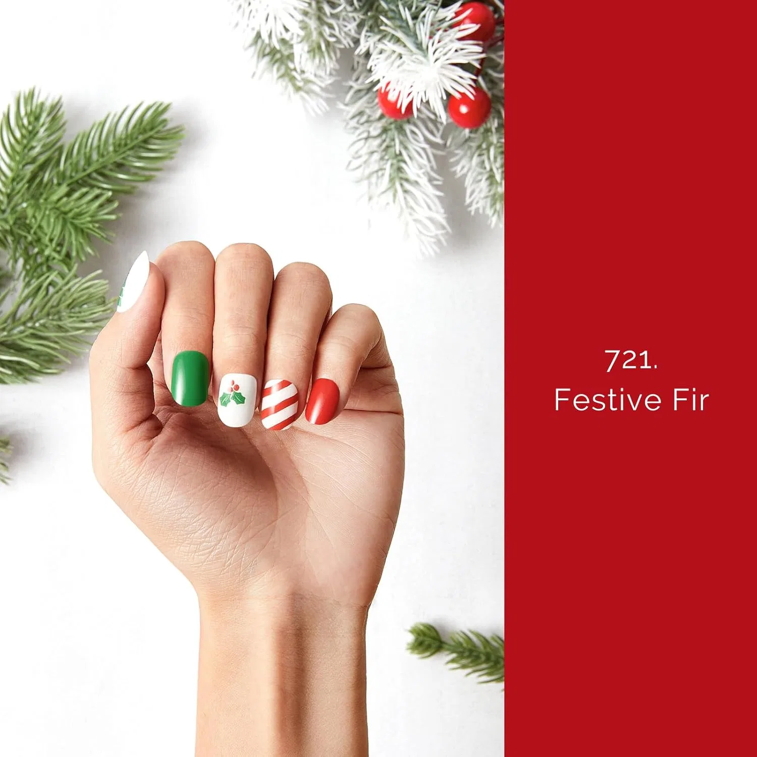 Набор рождественских УФ-пленок для ногтей NAILOG, 20 шт. Nailog, Festive Fir — фото 2