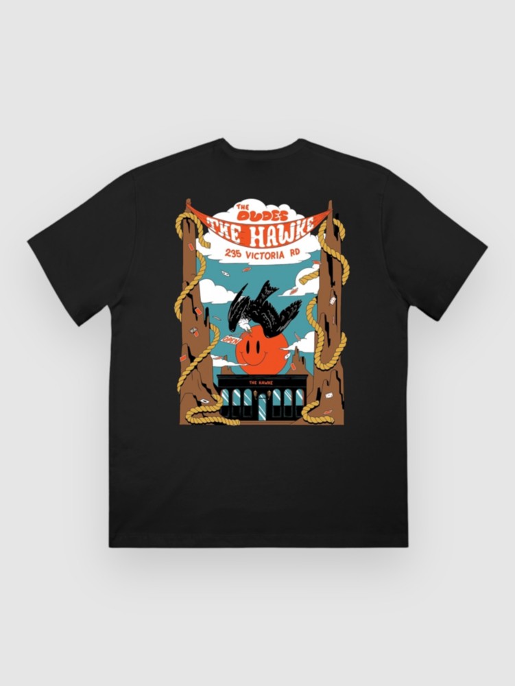 

Футболка The Dudes Hawke Seasonal T-Shirt, black, Черный, Футболка The Dudes Hawke Seasonal T-Shirt, black