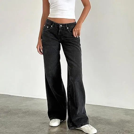 Джинсы свободные Low Rise Baggy, черный — фото 4