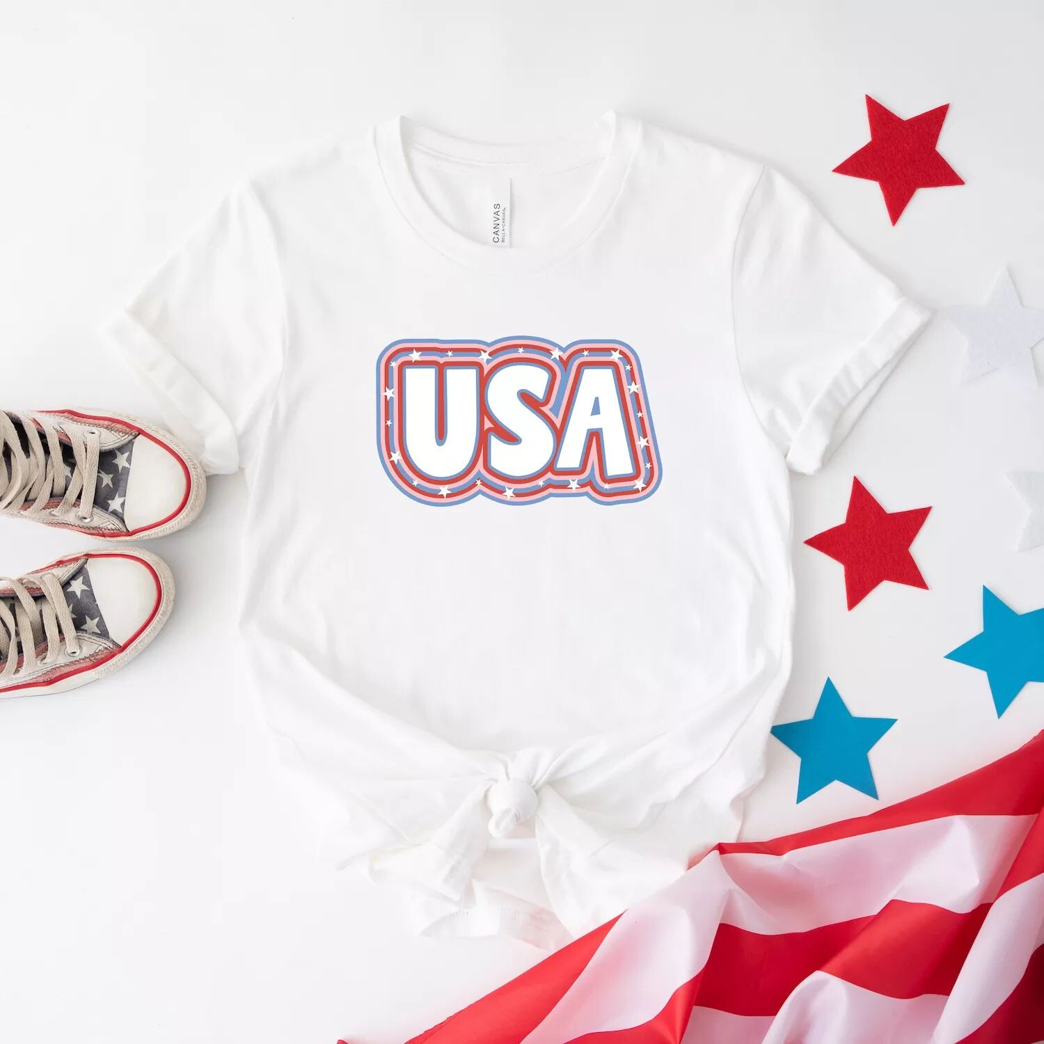 

Футболка USA Outline с короткими рукавами и рисунком Simply Sage Market