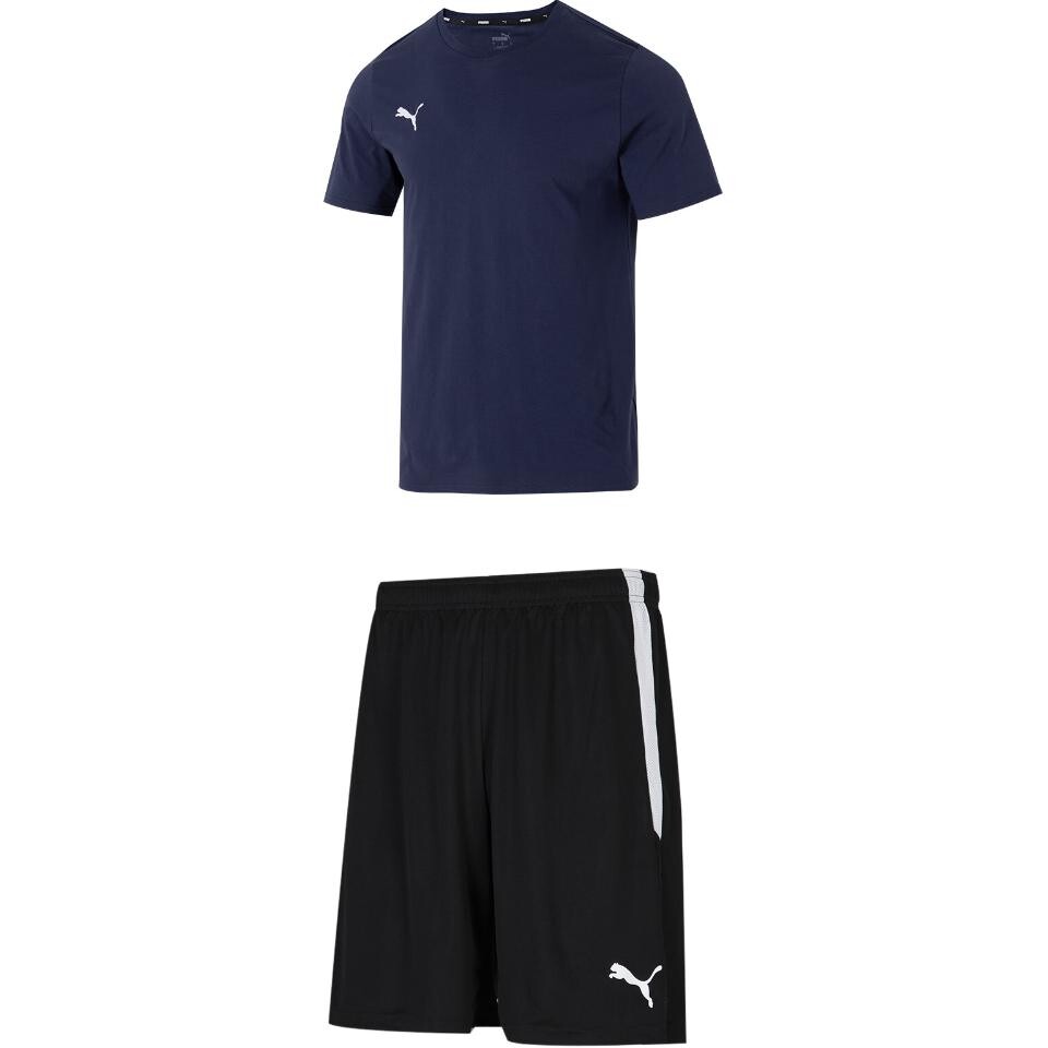 

Повседневный спортивный мужской комплект темно-синий + черный Puma, темно-синий/черный
