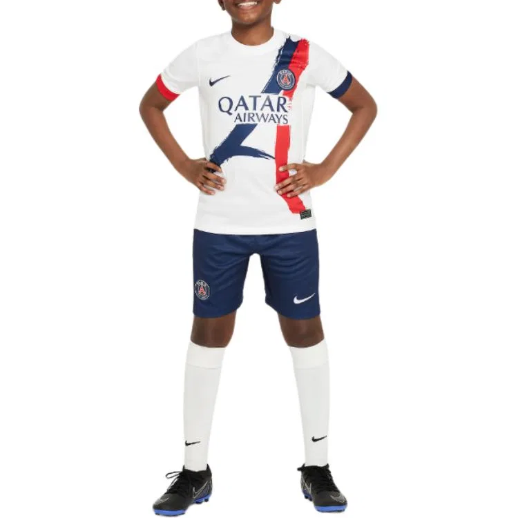 Футболка Nike Paris Saint Germain для детей белая/синяя/красная — фото 4