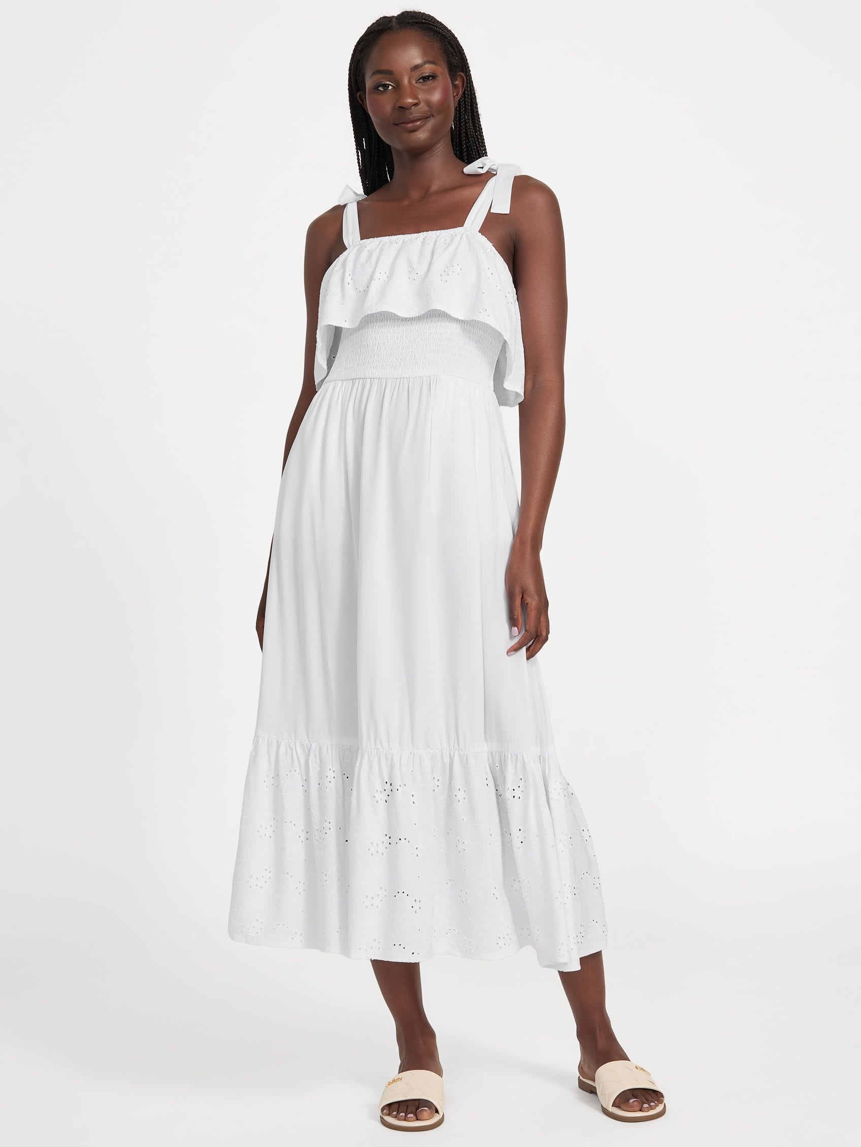 

Сабина платье макси с ажурными вставками Guess Factory, белый