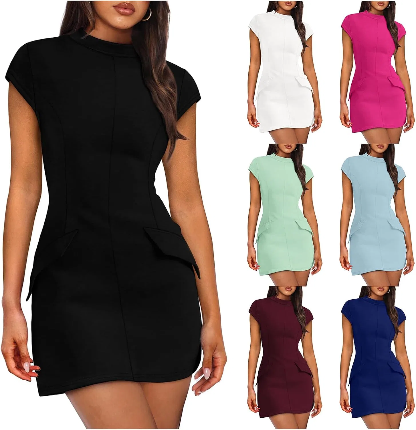 Женское мини-платье с запахом Bodycon, Black — фото 4