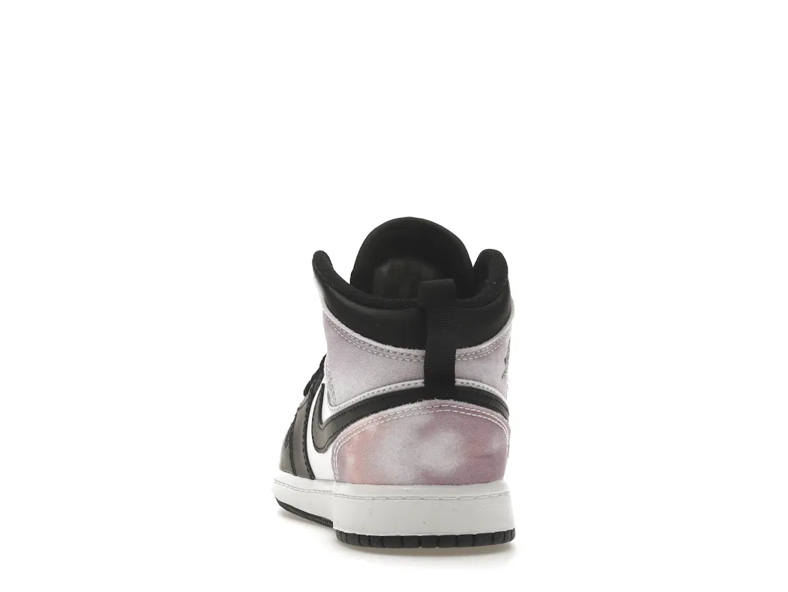 Детские кроссовки для мальчиков с кожаным верхом Jordan 1 Mid SE Zen Master Jordan, Black/White/Amethyst Wave/Bleached Coral — фото 4