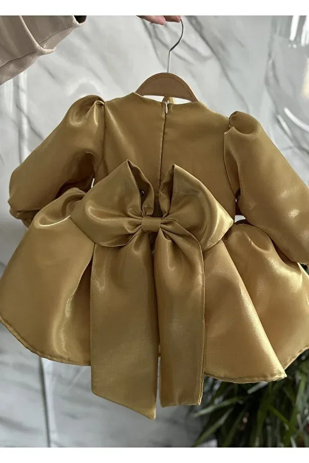 Детское платье для девочек с принтом Custom made daisy floral special occasion dress Elwirababyboutiqe, Khaki Green — фото 4