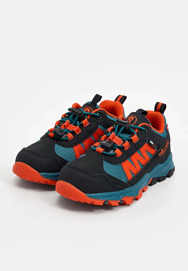 Детские низкие походные ботинки унисекс - походные ботинки Trollkids, Stormy Blue Flame Orange Black — фото 2