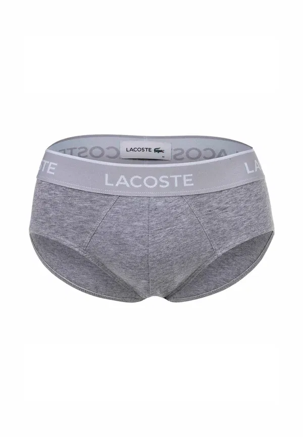 Комплект из 3 трусов - повседневные эластичные трусы с логотипом Lacoste, белый/черный/серый — фото 4