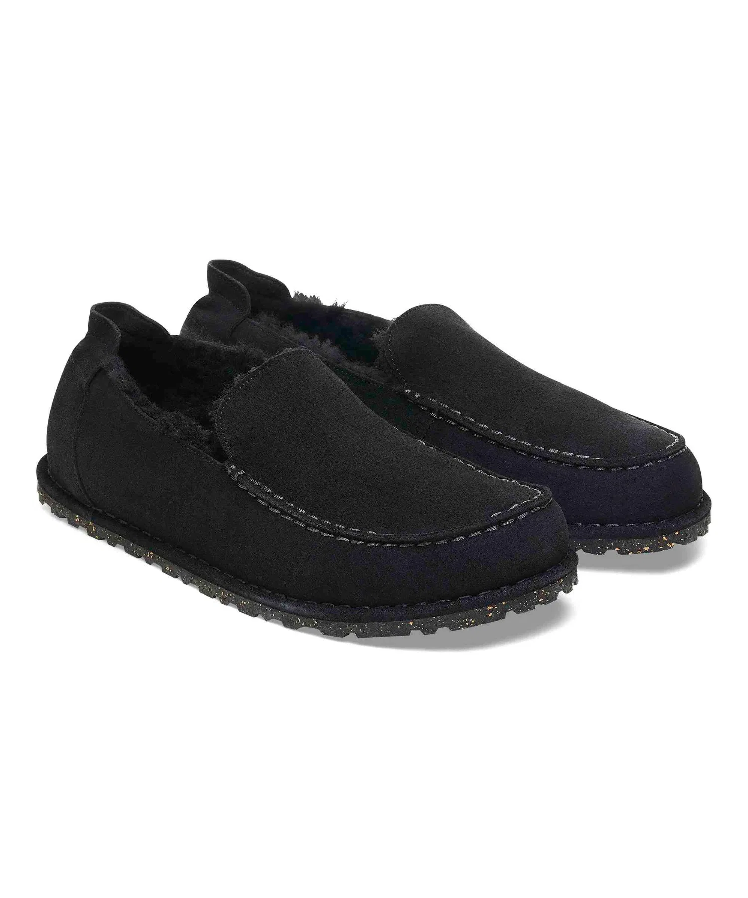 Унисекс мокасины из замши с шерстью Birkenstock Utti чёрные — фото 4