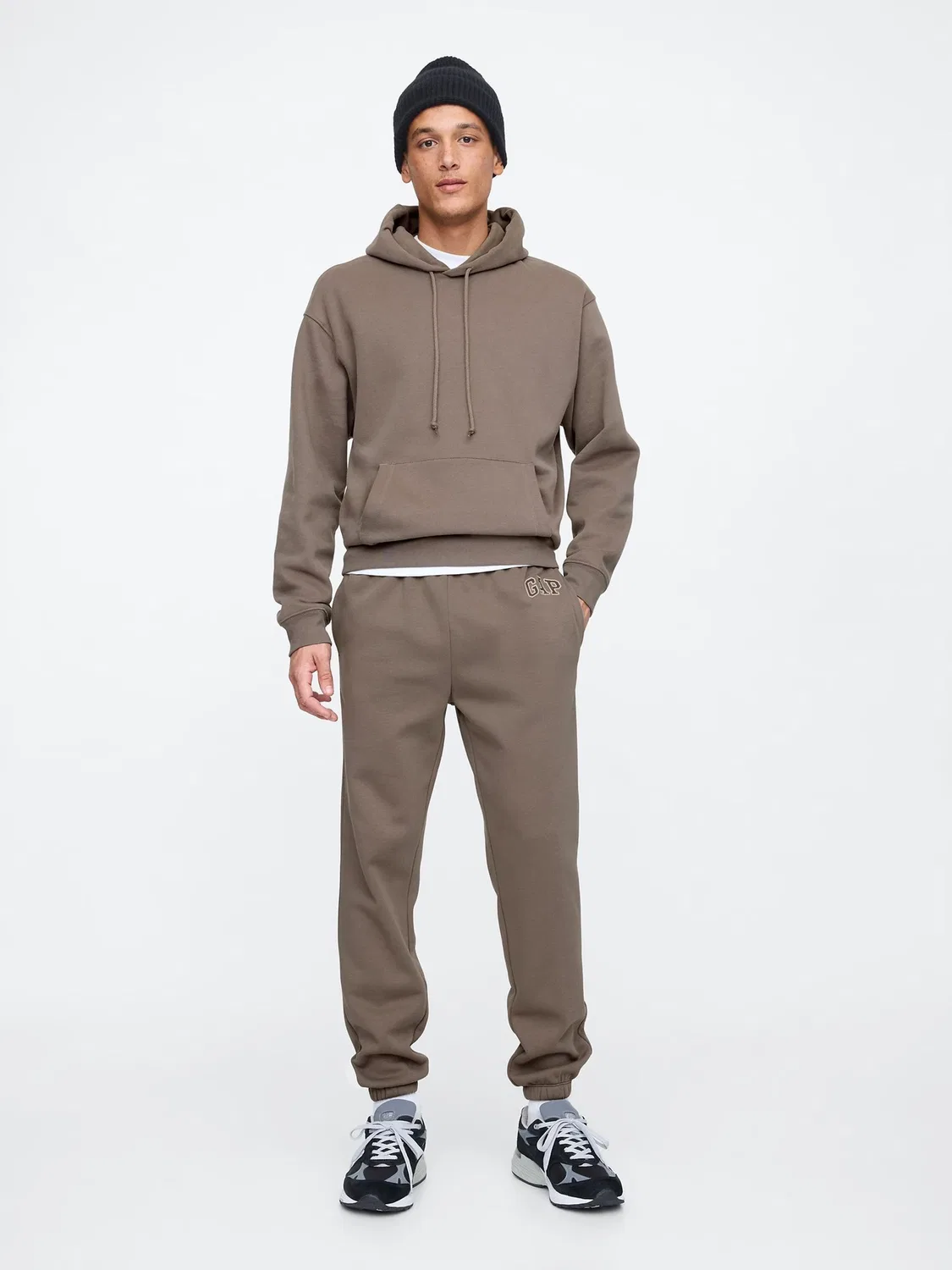 Джоггеры на завязках Relaxed Logo Gap, коричневый