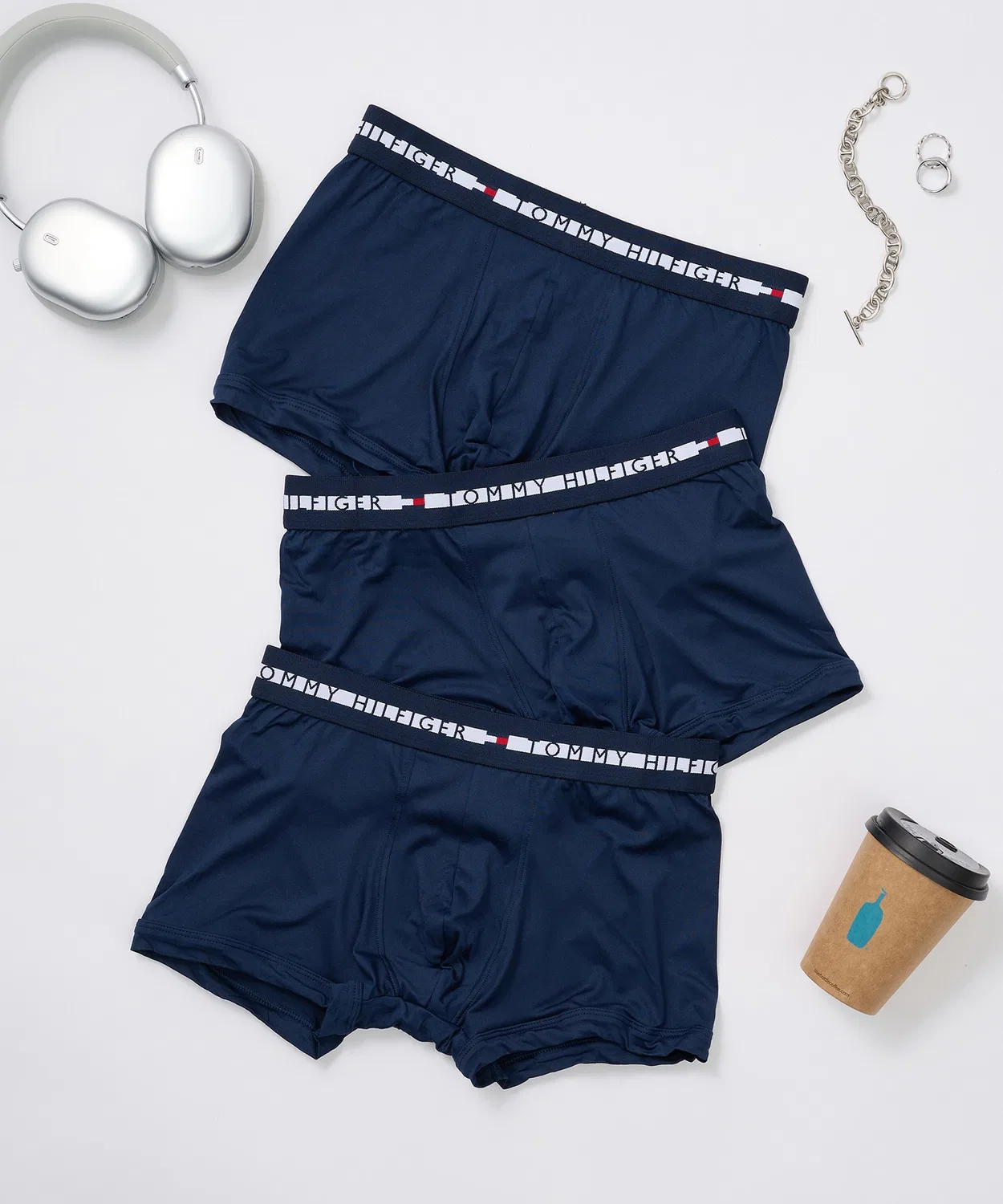 Мужские боксеры с брендовым логотипом, комплект из 3 штук, TH COMFORT+ TOMMY HILFIGER, Navy