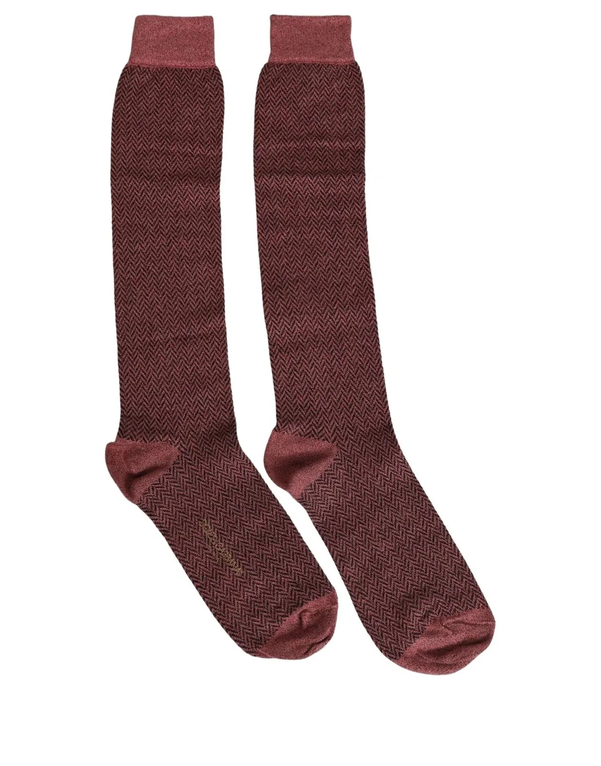Мужские высокие носки с текстурой елочка Burgundy Viscose Over The Calf, Dolce & Gabbana, Burgundy — фото 4