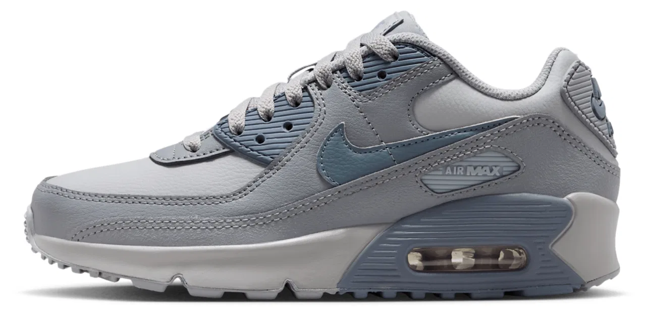Кроссовки для мальчиков Nike Air Max 90, цвет Armory Blue/Stealth/Wolf Grey — фото 2