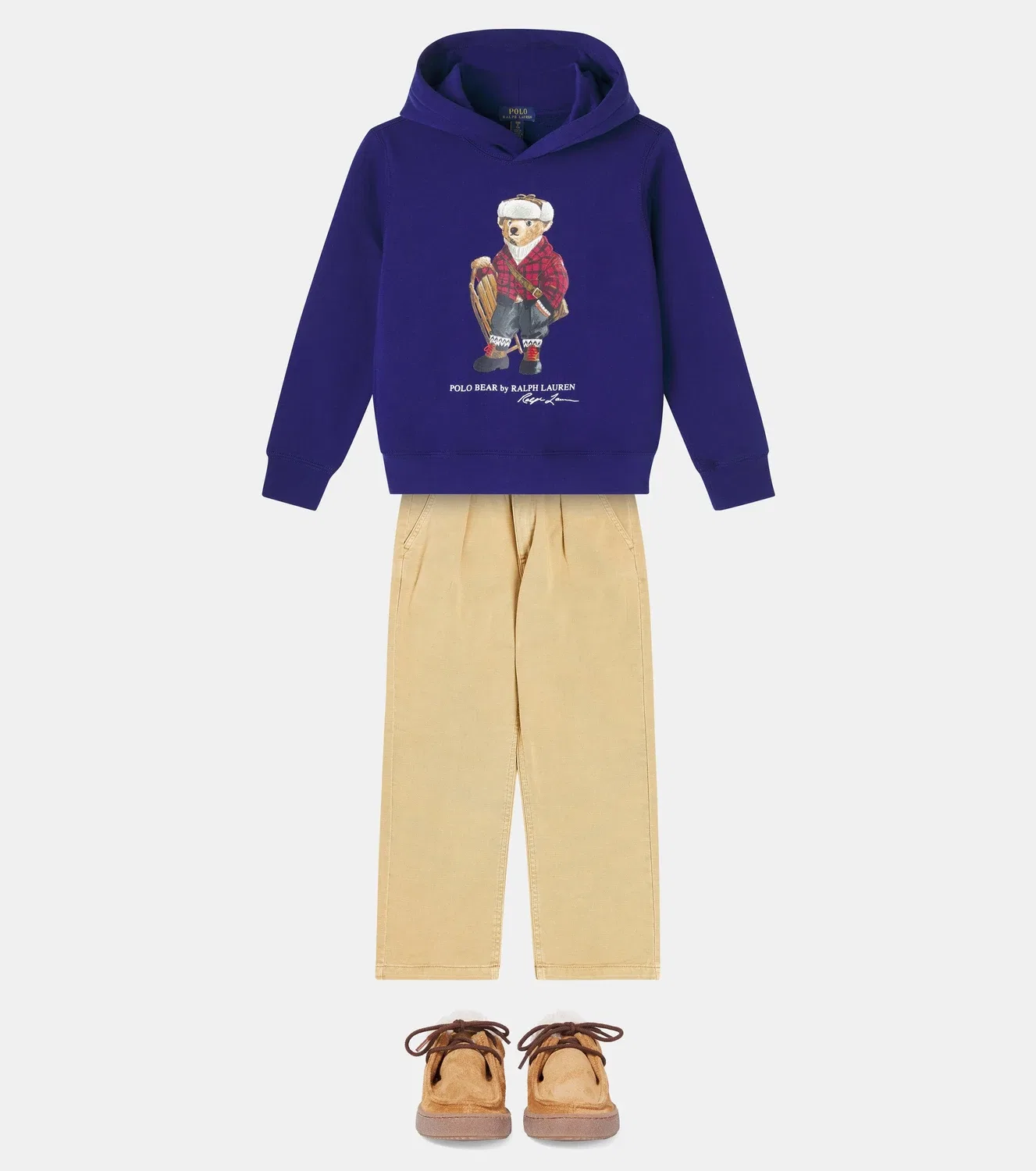 Худи с принтом Hol25 Bear Fall Royale Polo Ralph Lauren Kids, синий — фото 2
