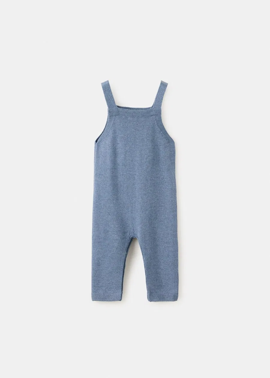Детский комбинезон MANGO KIDS Regular Overalls 'DUNGAREES BREST3' пыльно-голубого цвета — фото 2