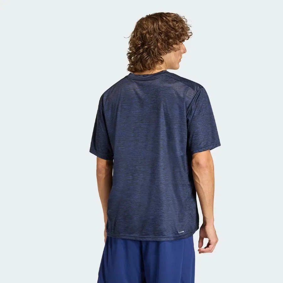 Спортивная футболка с технологией ClimaCool, модель Workout Essentials Brandlove, adidas, Темно-синий — фото 3